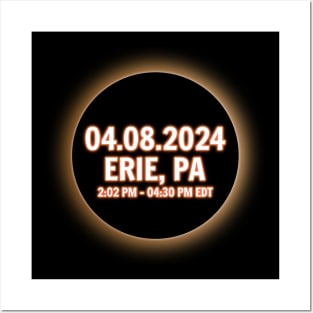 Pennsylvania Eria PA USA Total Solar Eclipse 2024 Posters and Art